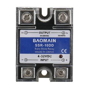 Baomain SSR-10DD 10A Signal Phase Solid State Relay DC 4-32V DC 24-220V DC to DC