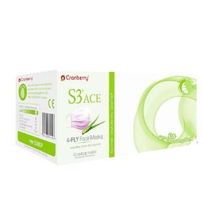 S3080L Cranberry Series S3080 Ace Earloop Face Mask, Lavender (Pack of 50)