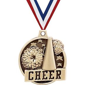 1.5" Cheer Medal - Gold Cheer Challenger Award Medals Prime