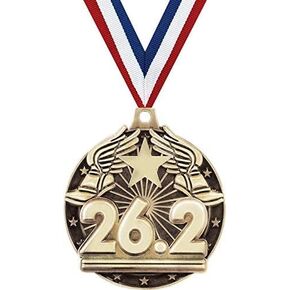 Marathon Medals, 2" Gold 26.2 Marathon Race Medal Award with Free Custom Engraving Prime