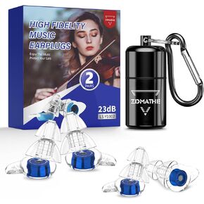 Earplugs for Concert,2 Pairs Silicone Earplugs for Concert and Musicians, Reusable Liquid Silicone Ear Plugs for Hearing Protection,Party,23dB Noise Cancelling