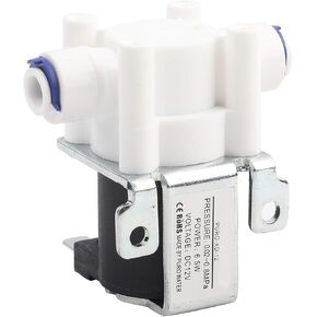 DC 12V Water Electric Solenoid Valve Quick Connect Normally Close, Pure Copper Coil, 1/4 inch Tube, Water Purifier, Suitable for Water Purifier Valve with 1/4inch Tube