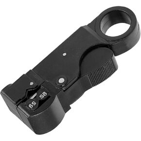 uxcell Rotary Coax Coaxial Cable Stripper Cutter Tool for RG58/59/62/3C/4C Wire Stripper Network Tool SK-5 Wire Cutters Plier Wire Strippers Cutting Pliers Crimper 3, Black