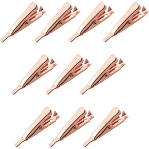 RLECS 10PCS Flat Metal Crocodile Clips 27mm 5A All Copper Smooth Non-Toothed Clips Power Supply Charging Clips Small Test Clips For Short Circuit Connection Medical Equipment Car Battery Charging