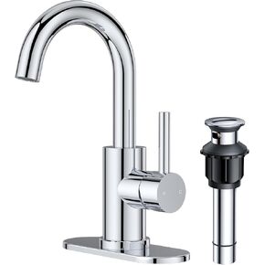 FORIOUS Wet Bar Sink Faucet Single Hole with 360° Swivel Spout, Single Handle Bathroom Faucet 1 Hole or 3 Hole Matte Black with cUPC Supply Line, Single Handle Bathroom Sink Faucet Black Bar Faucet