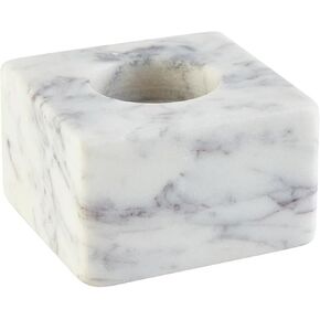 47th & Main Modern Marble Tealight Candleholder, 3" Square, Grey