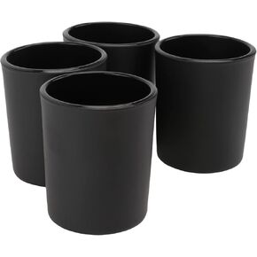 Healifty Candle Holder 4Pcs Matte Glass Tealight Holder Black Candle Holders Minimalism Holiday Candlestick Decoration for Home Party Coffee Shop Gold Candle Cup