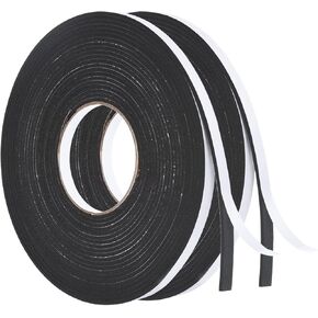 PATIKIL 32.8ft/10m Weather Stripping Door Seal Strip, 2 Roll EVA Foam Seal Tape Self Adhesive Strip 15mm Wide 1mm Thick for Door Window Insulation