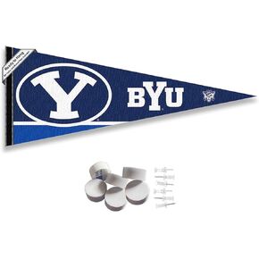 College Flags & Banners Co. Brigham Young Cougars Pennant Flag and Wall Tack Mount Pads