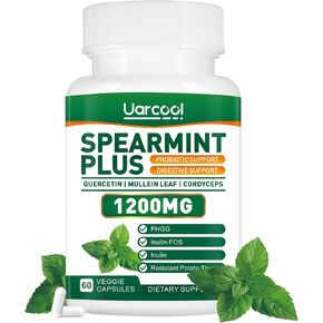 Spearmint Plus Supplement 1200mg - for Digestive, Skin and Stomach Health, Alternative Spearmint Tea- USA Made & Tested - 60 Softgels in Saudi Arabia