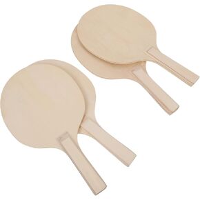 BESPORTBLE 4pcs Table Tennis Rackets DIY Blank Wood Paddles Padded Grips Sport Game