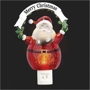 Roman Merry Christmas Santa Nightlight, 7.25-inch Height, Seasonal Lighting Decoration