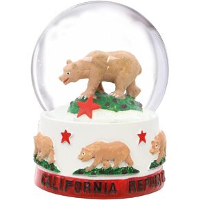 Citydreamshop California State Clear Water Ball Grizzly Bear Novelty Home Decor Snow Globe