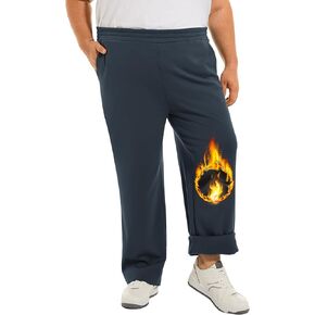 Big Mens Fleece Sweatpants 32" Inseam Water-Resistant Joggers Warm-up 3XL-6XL
