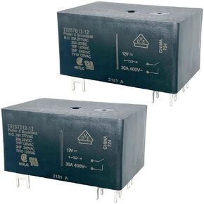 2-Piece Set T92S7D12-12 Relay. 12VDC 30A. 6-Pin. DPST-NO (2 Form A)