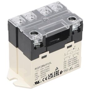 General Purpose Relay, RGF2BU512L, 25A 12VAC Coil Voltage, 6Pin Double Pole Single Throw Normally Open Contacts, with LED Indicator Light and Protection Cover (1)