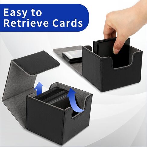 صندوق MTG Deck Box - صندوق تخزين بطاقات التداول ذو سعة كبيرة، يناسب أكثر من 100 بطاقة مزدوجة الأكمام، حافظة جلدية متوافقة مع Magic Commander Deck، YuGiOh Structure Deck، بطاقات TCG، أبيض in Kuwait