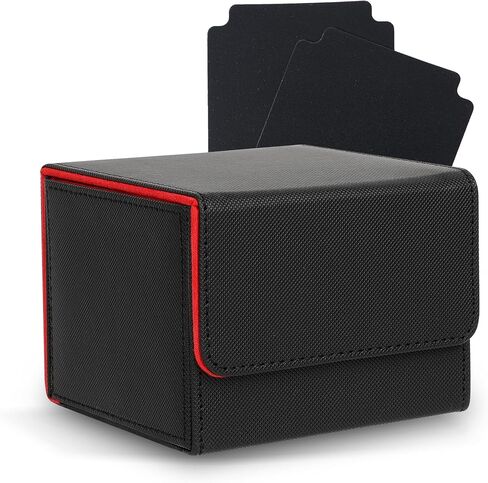 صندوق MTG Deck Box - صندوق تخزين بطاقات التداول ذو سعة كبيرة، يناسب أكثر من 100 بطاقة مزدوجة الأكمام، حافظة جلدية متوافقة مع Magic Commander Deck، YuGiOh Structure Deck، بطاقات TCG، أبيض in Kuwait