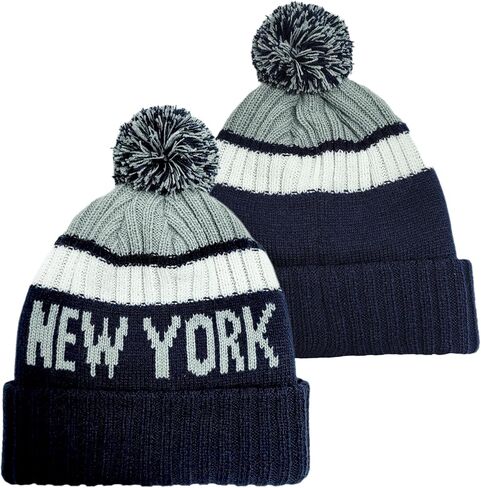 Baseball Team City Beanie Hat, Cuffed Knit Soft Headwear Hat for Women Men Youth, Sports Stylish Winter Hat, Gift for Fans in Saudi Arabia