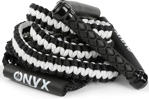 25ft Premium Braided Wake Surf Rope with 10" EVA Handle - 6 Adjustable Sections - Floating Watersport Ropes for Wake Surfing in Saudi Arabia