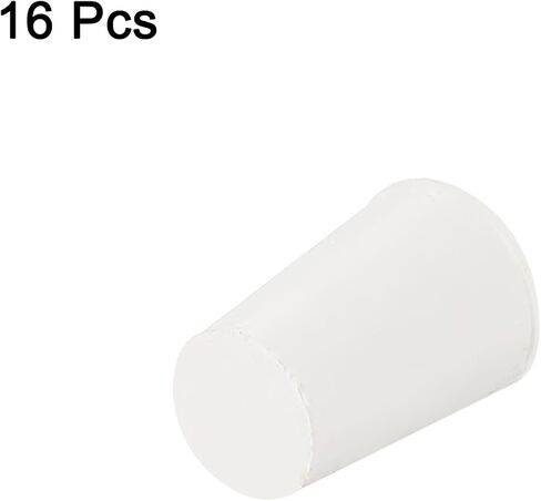 uxcell 16Pcs Solid Rubber Stoppers, White 0# Tapered Lab Plugs Lab Seal Tube Stopper Plug for Industry and Laboratories, 17x13x24mm in Saudi Arabia