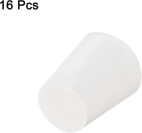 uxcell 16Pcs Solid Rubber Stoppers, White 0# Tapered Lab Plugs Lab Seal Tube Stopper Plug for Industry and Laboratories, 17x13x24mm in Saudi Arabia