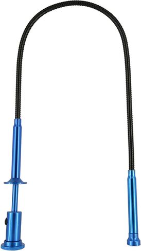 24.4 in Claw Grabber Tool,Bendable Hose Reacher Pickup with LED Light,4 Claw Picking Tool for Garbage Litter Pick Home Sink Drain and Metal Small Items. (Blue) in Kuwait