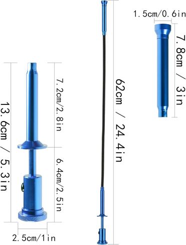24.4 in Claw Grabber Tool,Bendable Hose Reacher Pickup with LED Light,4 Claw Picking Tool for Garbage Litter Pick Home Sink Drain and Metal Small Items. (Blue) in Kuwait