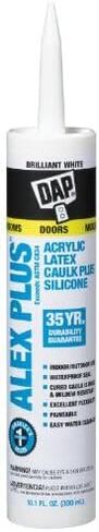Dap 18101 ALEX PLUS أكريليك اللاتكس السد بالإضافة إلى السيليكون - خرطوشة بيضاء 10.1 أوقية (18152) in Kuwait