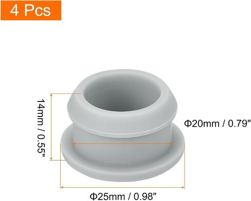 MECCANIXITY Silicone Snap in Locking Hole Plugs,Rubber Panel Seal Cover Flush Type Panel Round for Kitchen Rubber Bulkheads Waterproof Sealing Plugs 20mm/0.79 Inch Diameter Grey,Pack of 4 in Saudi Arabia