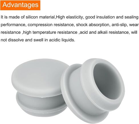 MECCANIXITY Silicone Snap in Locking Hole Plugs,Rubber Panel Seal Cover Flush Type Panel Round for Kitchen Rubber Bulkheads Waterproof Sealing Plugs 20mm/0.79 Inch Diameter Grey,Pack of 4 in Saudi Arabia
