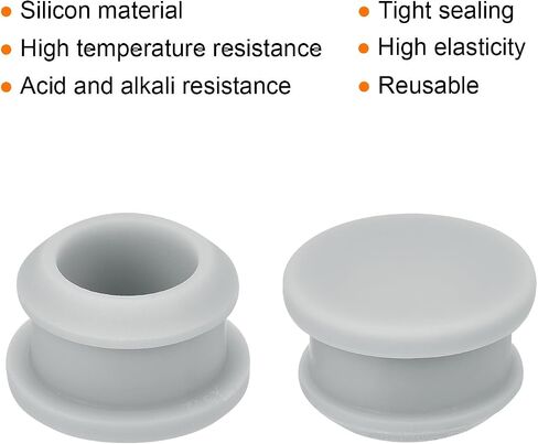 MECCANIXITY Silicone Snap in Locking Hole Plugs,Rubber Panel Seal Cover Flush Type Panel Round for Kitchen Rubber Bulkheads Waterproof Sealing Plugs 20mm/0.79 Inch Diameter Grey,Pack of 4 in Saudi Arabia