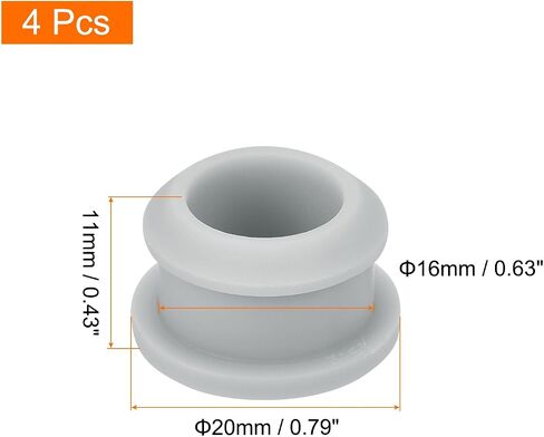 MECCANIXITY Silicone Snap in Locking Hole Plugs,Rubber Panel Seal Cover Flush Type Panel Round for Kitchen Rubber Bulkheads Waterproof Sealing Plugs 20mm/0.79 Inch Diameter Grey,Pack of 4 in Saudi Arabia