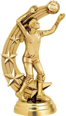 Crown Awards Volleyball Trophy, 6" Volleyball Forward Female Trophy On White Luxury Trophy Base in Saudi Arabia