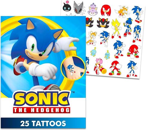 حقيبة ظهر Sonic the Hedgehog مع مجموعة حقيبة غداء - حزمة مع حقيبة ظهر Sonic مقاس 16 بوصة، وصندوق غداء Sonic، وزجاجة مياه، ووشم، والمزيد | حقيبة ظهر مدرسية Sonic للأطفال in Saudi Arabia