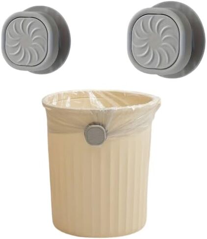2 Pieces Rotating Garbage Bag Clip Cinch Holder Garabage Bag Holder for Trash Can to Keep Trash Bag from Slipping Gray Color in Saudi Arabia