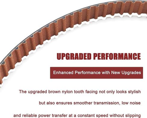 MOTOU® 2-Pack 152XL 037 أحزمة التوقيت، بني، تصميم مطور مانع للانزلاق، عرض الحزام 0.37 بوصة/9.4 مم، مناسب لآلات الختم، وآلات الخياطة، وآلات التغليف، وأجهزة الصنفرة، والمزيد in Kuwait