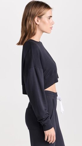 Splits59 Women's Noah Fleece Crop Sweatshirt in Saudi Arabia