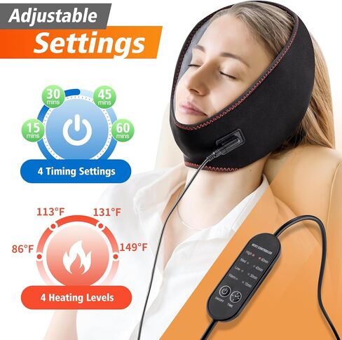 Face Heating Pad Jaw Heating Pad Wearable Heating Pad for Face, Jaw Chin, Wisdom Teeth, Oral with 3 Heat and Timings Heated Face Wrap Chin-Hugging Design in Kuwait