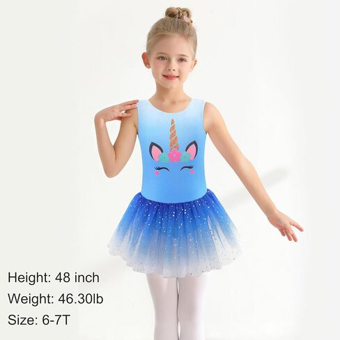 Dance Leotard for Girls Toddler Ballet Outfit Tutu Dress Skirted Leotard Dance Outfits for Girls 2-9 Years in Kuwait