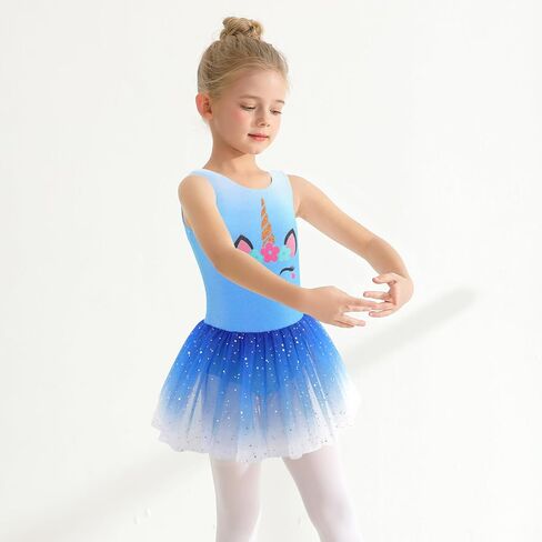 Dance Leotard for Girls Toddler Ballet Outfit Tutu Dress Skirted Leotard Dance Outfits for Girls 2-9 Years in Kuwait