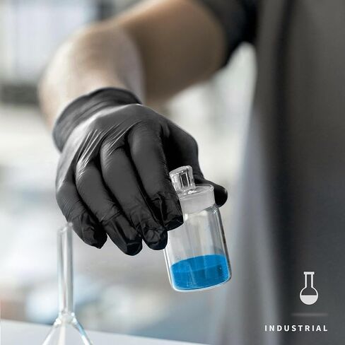 Medical Nitrile Exam Gloves, 4.5 Mil Powder-Free Latex-Free Food-Safe Clean Protective Disposable Glove, Black 100 Pcs in Saudi Arabia