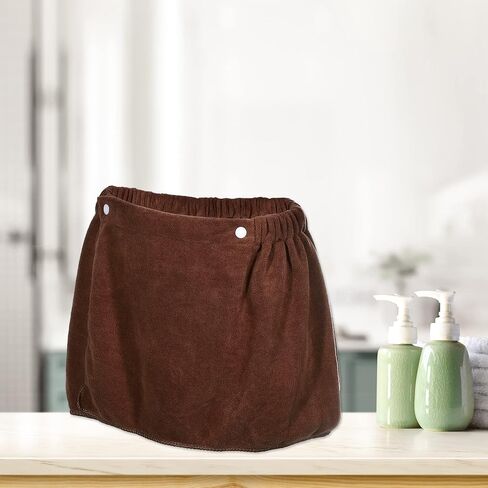 فوكوست، قطعتان من منشفة لف الحمام للرجال، لفافة للجسم للاستحمام، أرواب قابلة للتعديل، 30 × 140 سم بني in Kuwait