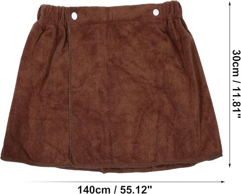 فوكوست، قطعتان من منشفة لف الحمام للرجال، لفافة للجسم للاستحمام، أرواب قابلة للتعديل، 30 × 140 سم بني in Kuwait