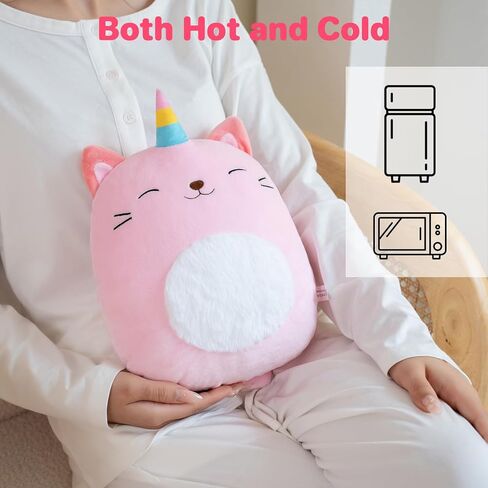 Black Cat Microwavable Heating Pad for Period Cramps, Cute Black Cat Plush, Weighted Stuffed Animal Warm Gifts for Kids Adults 10 inch, 1.2 lbs in Kuwait