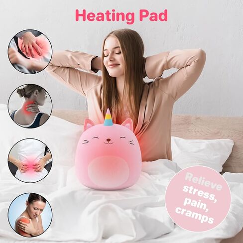 Black Cat Microwavable Heating Pad for Period Cramps, Cute Black Cat Plush, Weighted Stuffed Animal Warm Gifts for Kids Adults 10 inch, 1.2 lbs in Kuwait