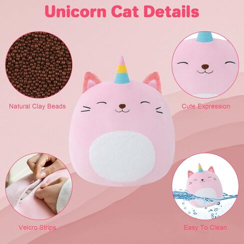 Black Cat Microwavable Heating Pad for Period Cramps, Cute Black Cat Plush, Weighted Stuffed Animal Warm Gifts for Kids Adults 10 inch, 1.2 lbs in Kuwait