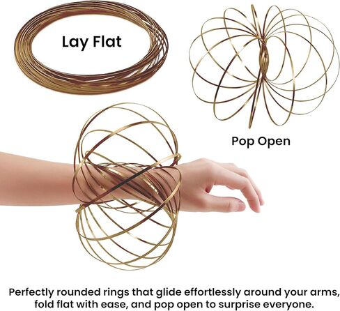 Encore Savage Magic Flow Ring, Spring Bracelet, Interactive 3D Kinetic Flow Ring for Kids Boys and Girls, Rainbow in Kuwait