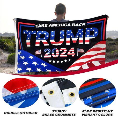 علم الرئيس ترامب 3x5 قدم ترامب 2024 علم يجعل أمريكا عظيمة مرة أخرى لافتة داخلية وخارجية، طبقة واحدة بألوان وطنية زاهية، تصميم مقاوم للأشعة فوق البنفسجية والبهتان، حلقتين نحاسيتين in Kuwait
