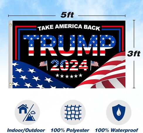 علم الرئيس ترامب 3x5 قدم ترامب 2024 علم يجعل أمريكا عظيمة مرة أخرى لافتة داخلية وخارجية، طبقة واحدة بألوان وطنية زاهية، تصميم مقاوم للأشعة فوق البنفسجية والبهتان، حلقتين نحاسيتين in Kuwait